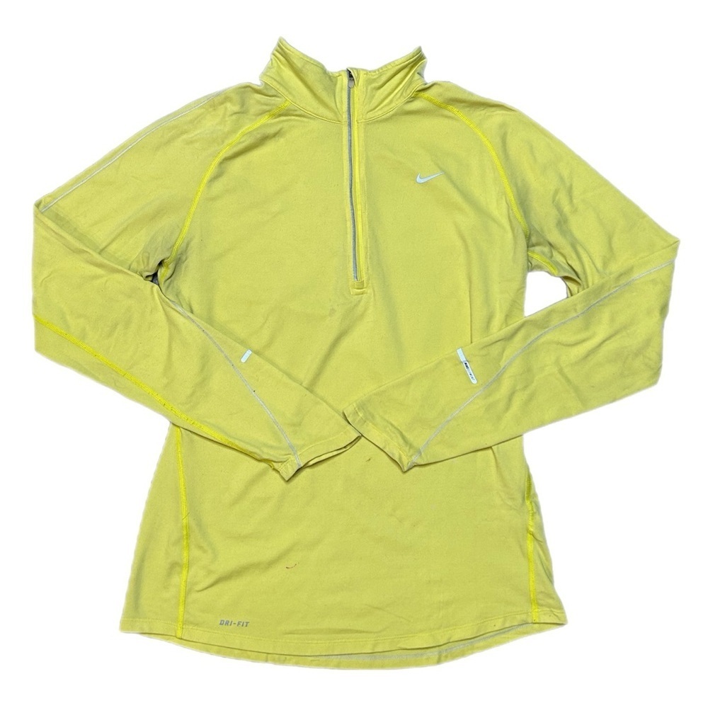 Nike Bright Yellow Half-Zip Top Athletic Jacket - Picture 1 of 13